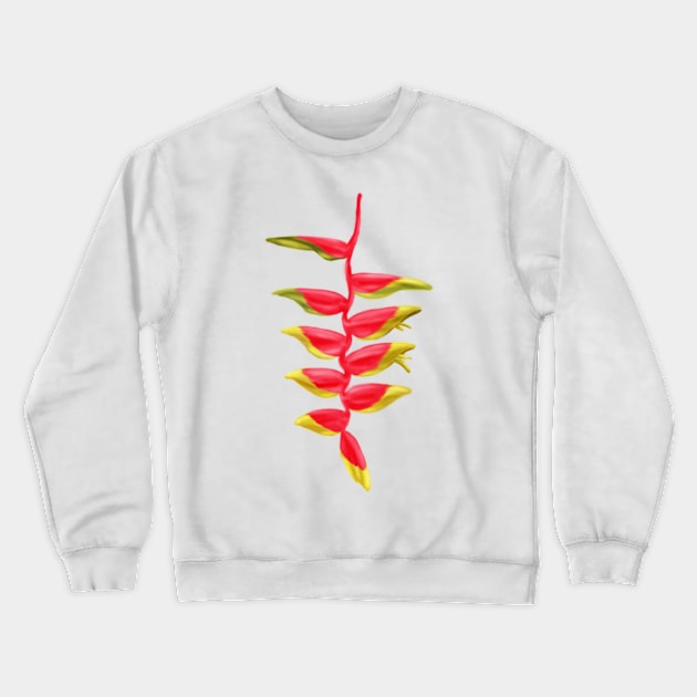 Red & Yellow Heliconia, Lobster-claws Digital Art Crewneck Sweatshirt by H. R. Sinclair